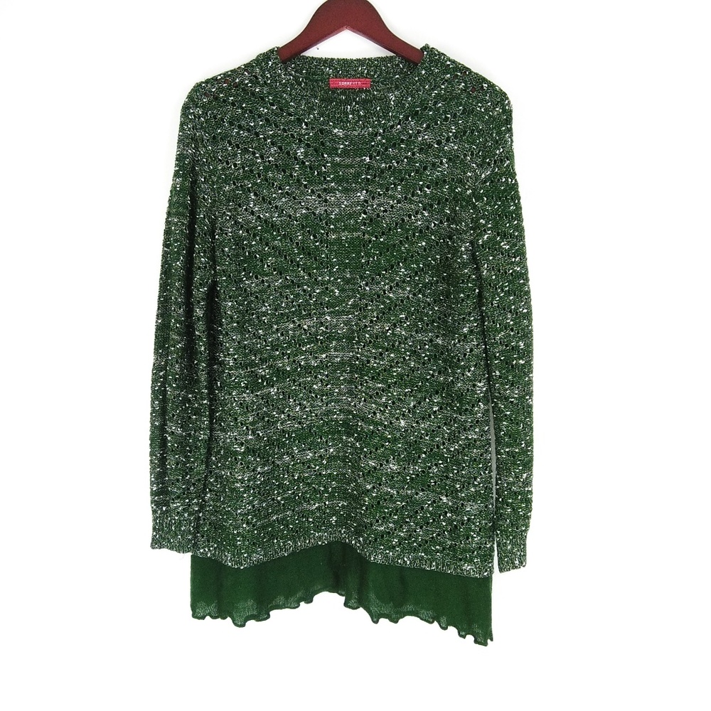 Green Shimmer knit sweater - M/L